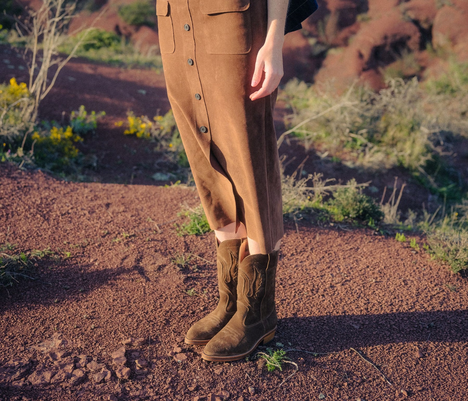 Women's leather cowboy boots with inlays - Camargueses cowboy