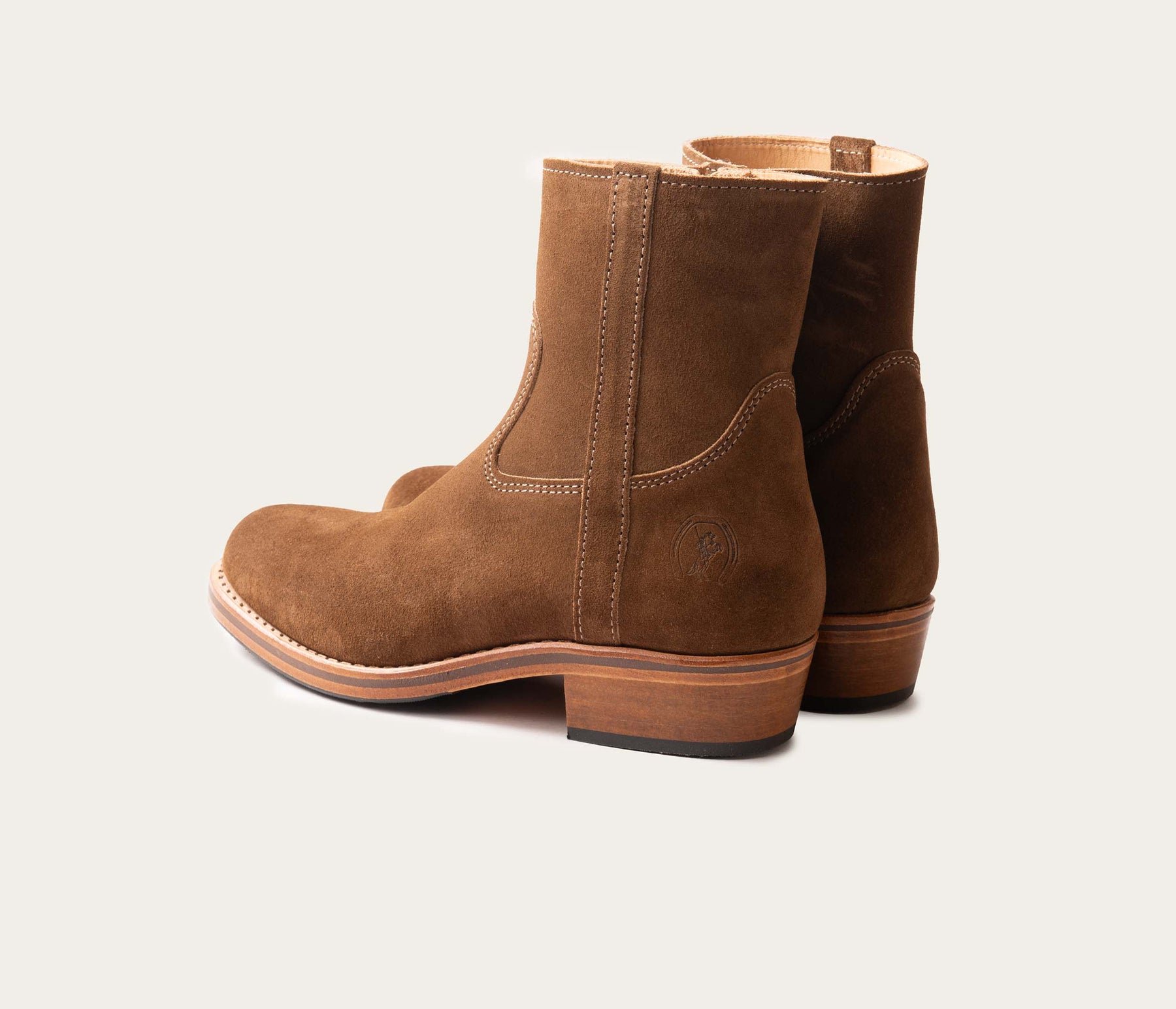 Terence Bottine Zip Homme Velours Taupe - Main Image