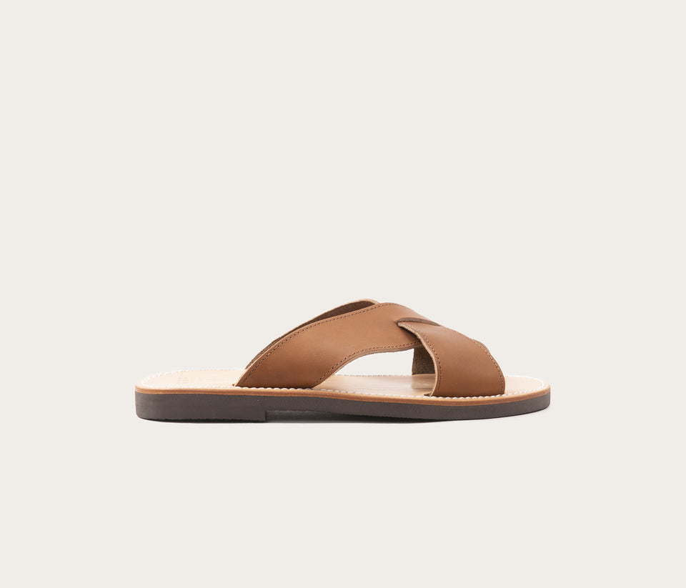 sandale en cuir homme, sandale marron, mule en cuir homme, la botte gardiane