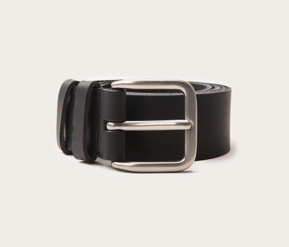 Ceinture 35mm noir boucle argent
