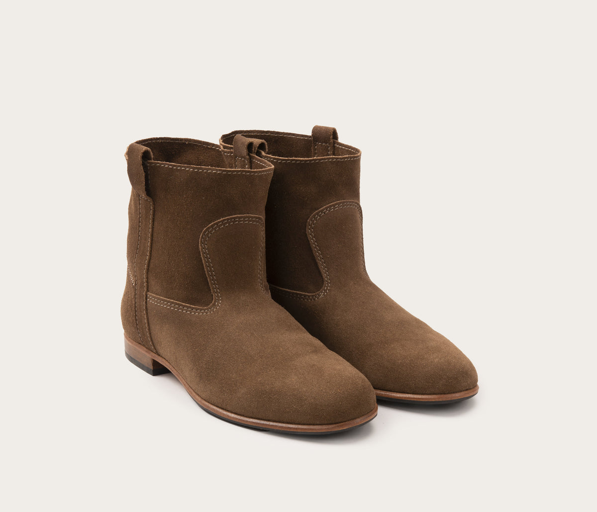 Elsa Bottine Velours Taupe - Prix Doux