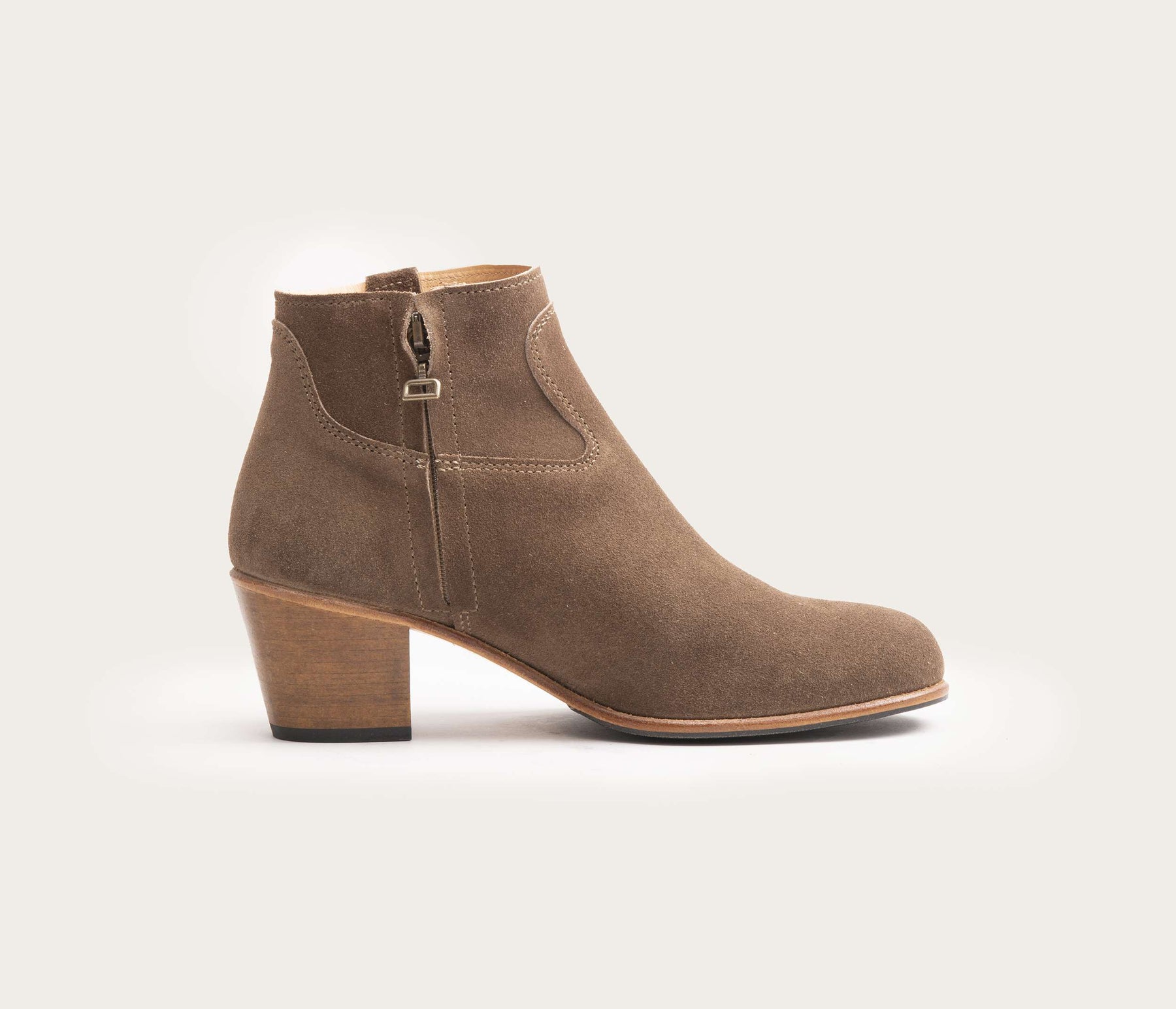 Bottines à talons en daim avec zip Femme ELWIN à prix dégriffé Bottines à talons en daim avec zip Femme ELWIN à prix dégriffé