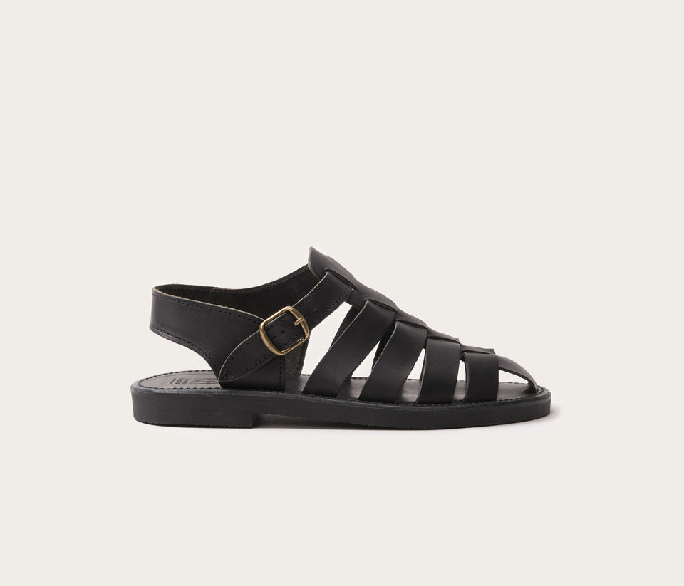 Jérôme sandale en cuir noir homme