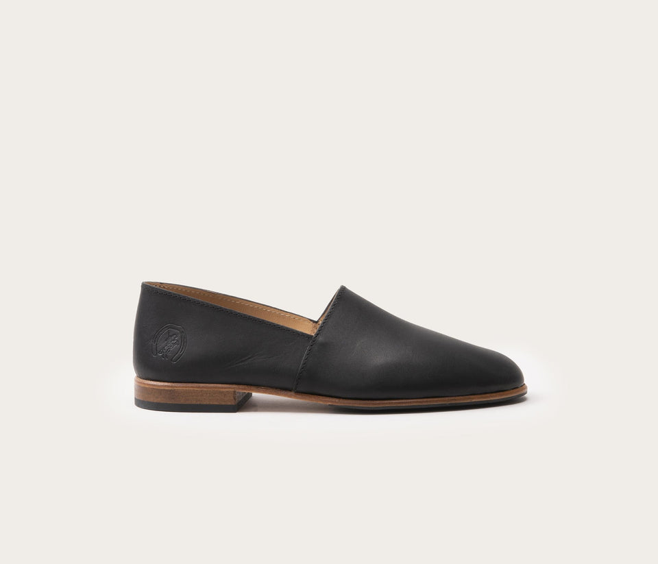 Maury Noir Mocassins en cuir femme