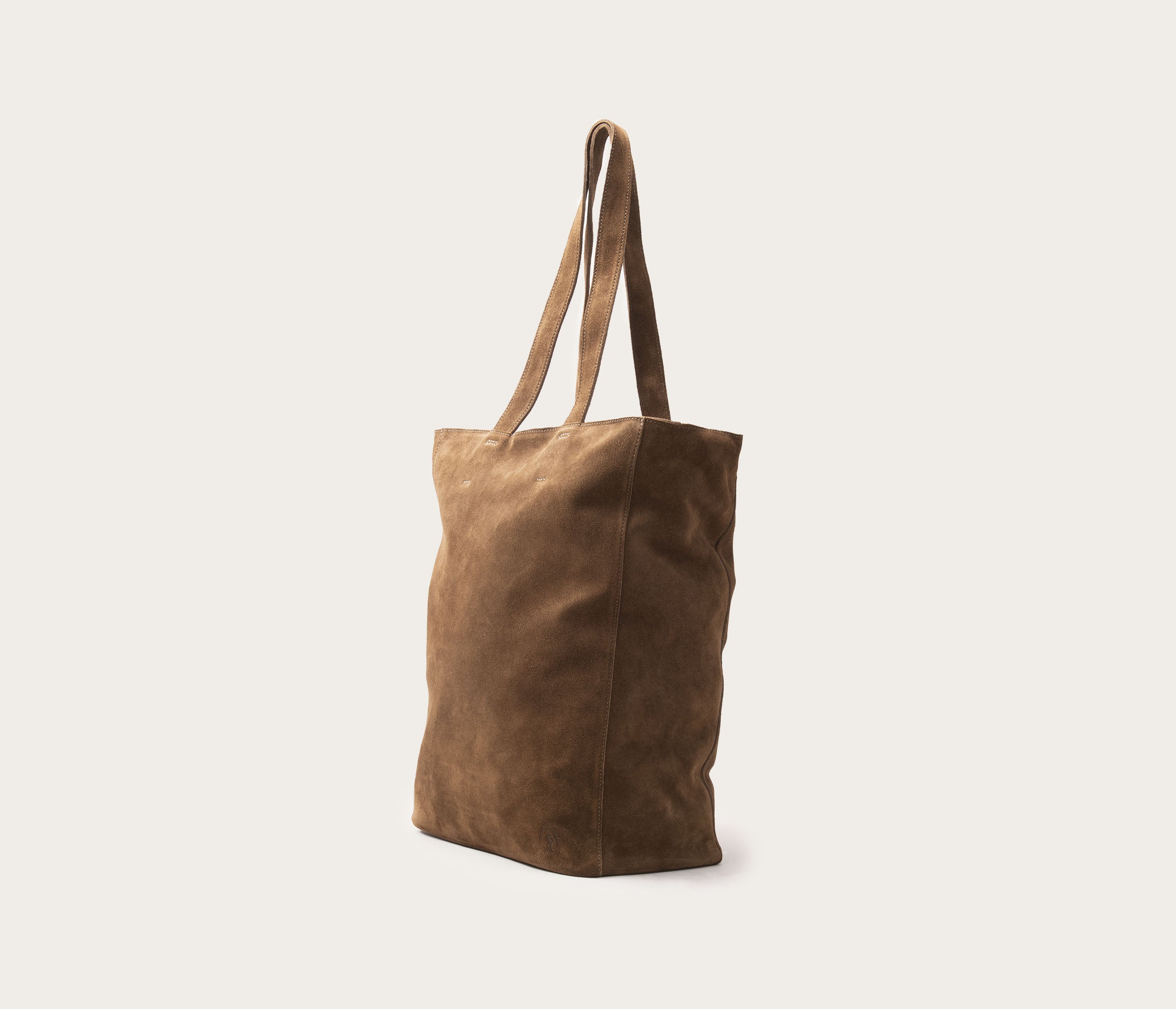 sac solene en cuir velours taupe, cuir souple